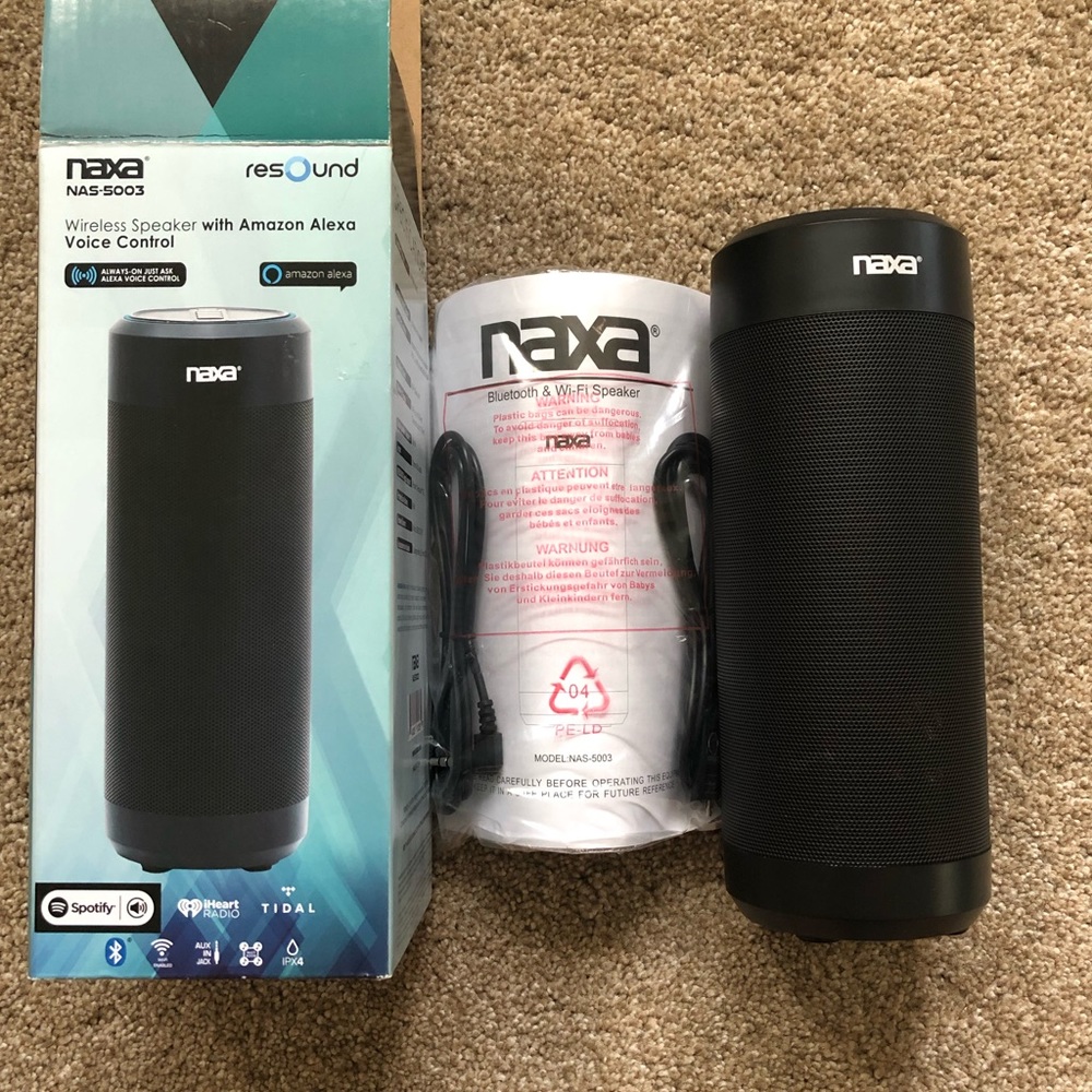 COPY - NAXA Wireless speaker with Amazon Alexa Voice Control for home office, B…